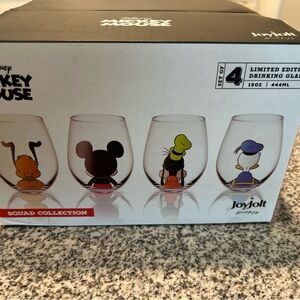 Disney Mickey Mouse Squad Collection Glass Set - Black, Red, Yellow, Blue